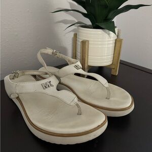 MK white sandals